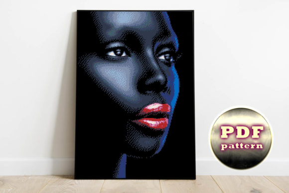 African Woman Cross Stitch Pattern Art
