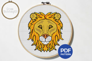 Lion Face Cross Stitch Pattern